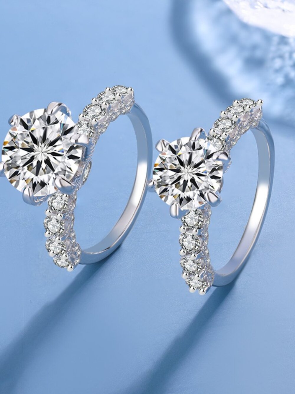 Size 5 Round Moissanite Ring 925 Sterling Silver GRA Certified MR025 - Picture 2 of 2